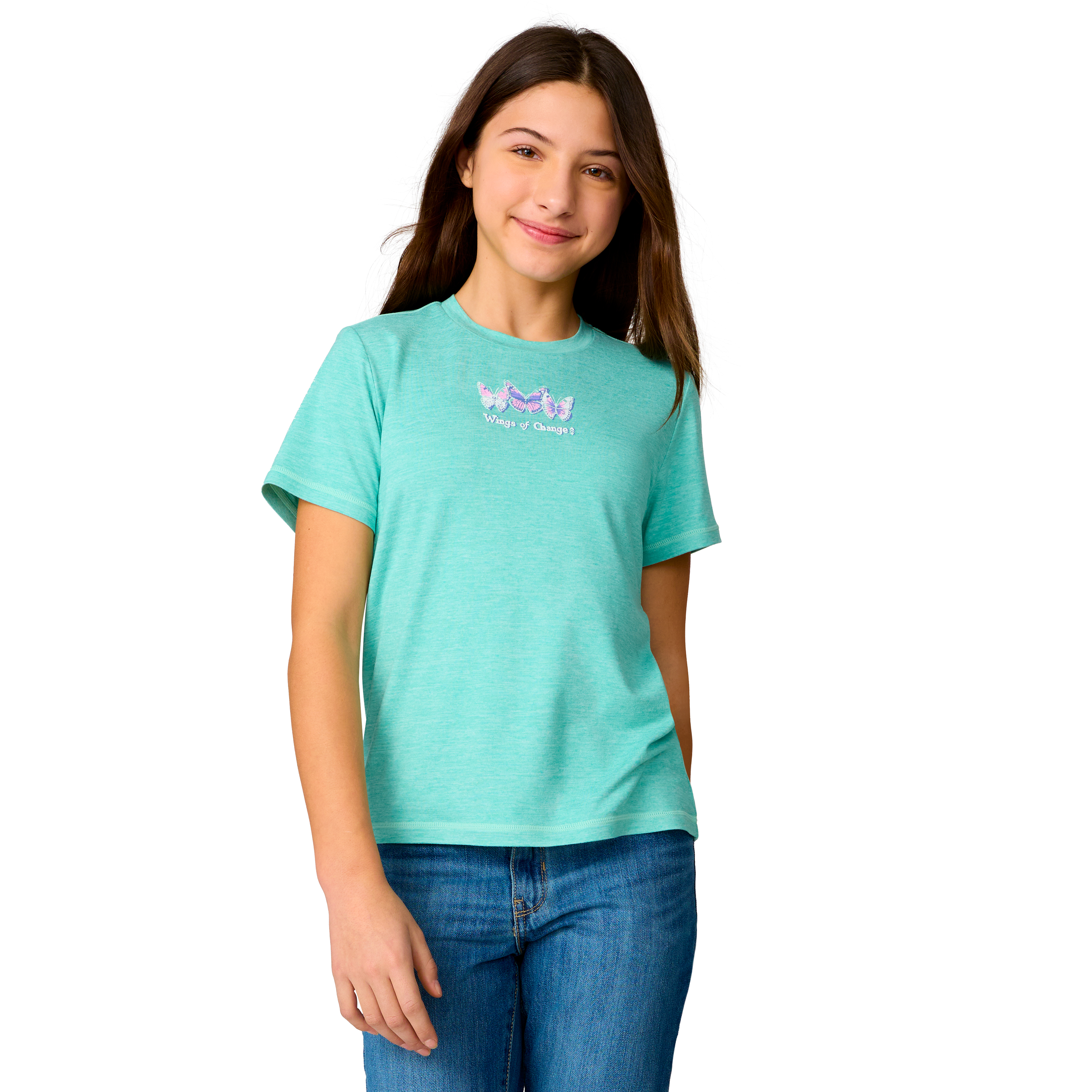 Free Country Girls' Microtech® Graphic Crew Neck Shirt - Picture 5 of 8