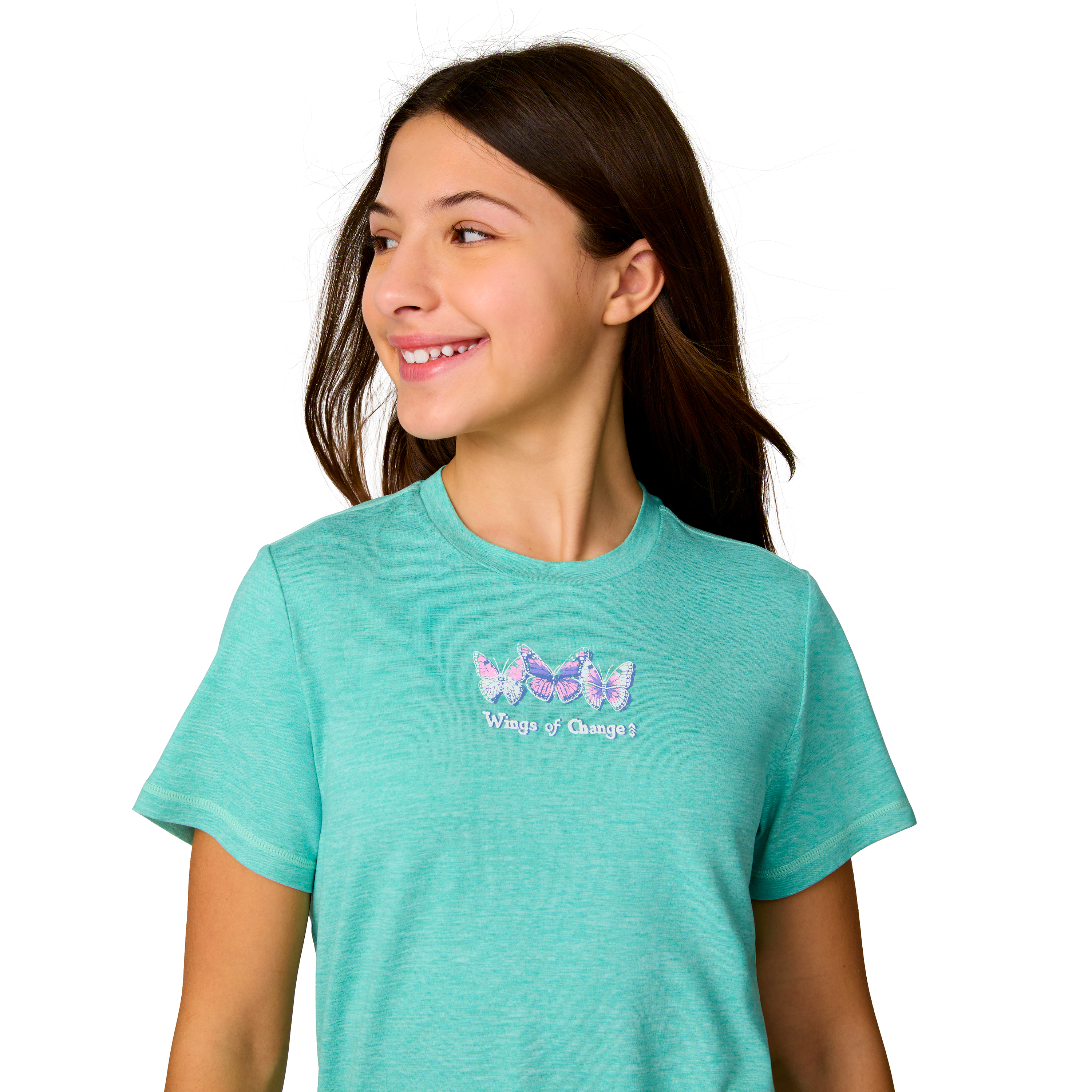 Free Country Girls' Microtech® Graphic Crew Neck Shirt - Picture 6 of 8